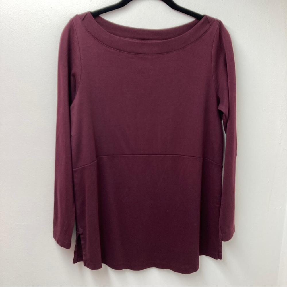J.Jill Womens Perfect Pima Shirttail Long Sleeve Tunic Top Women Size S Petite